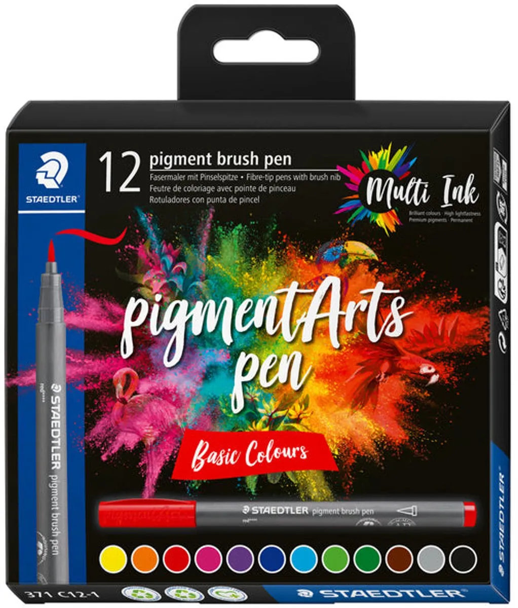 STAEDTLER Pigment Brush Pen 12 Kleuren - afbeelding 6 van 6