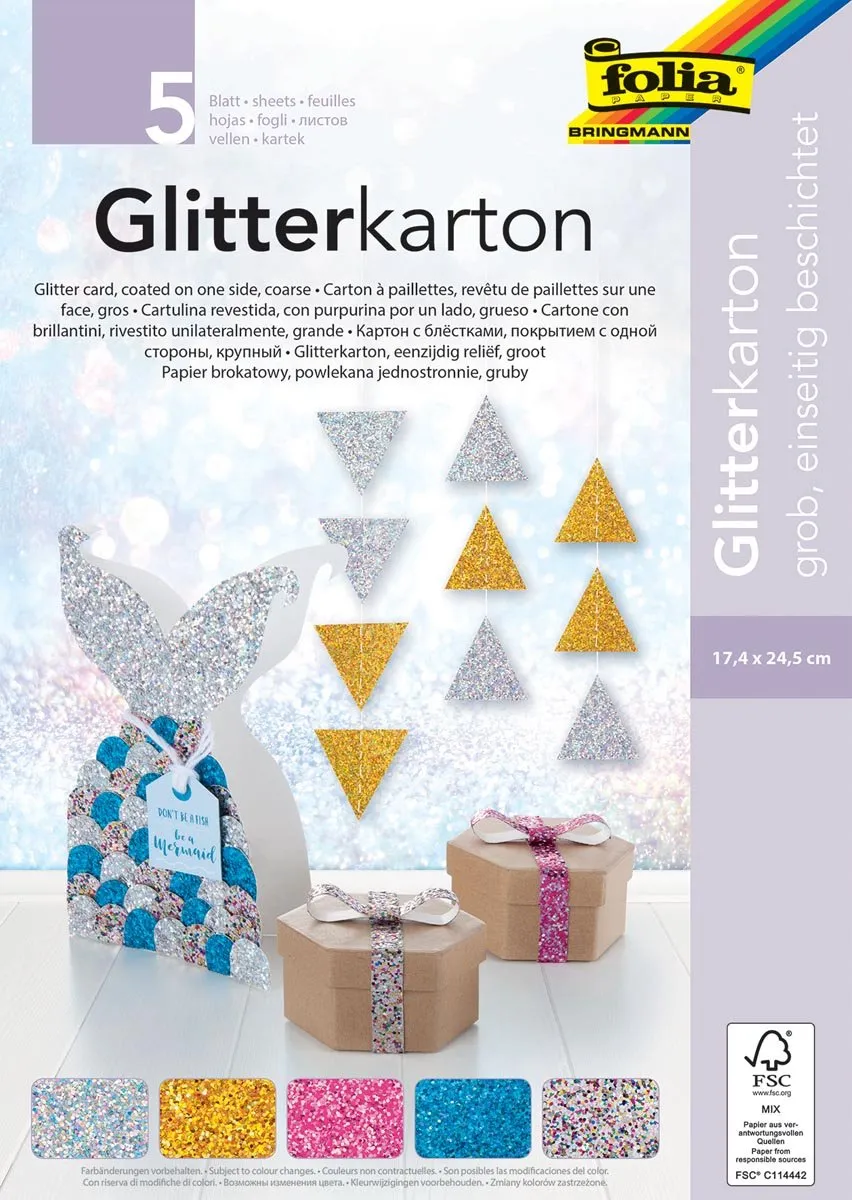 Folia Glitterkarton A5