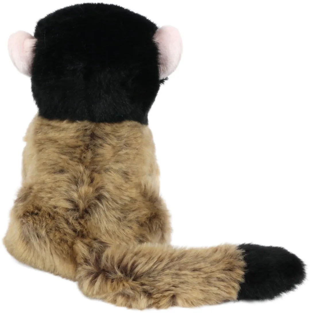 PIA Soft Toys Doodshoofdaapje Pluche - 18 cm - Zwart/Crème/Geel/Roz/Taupe