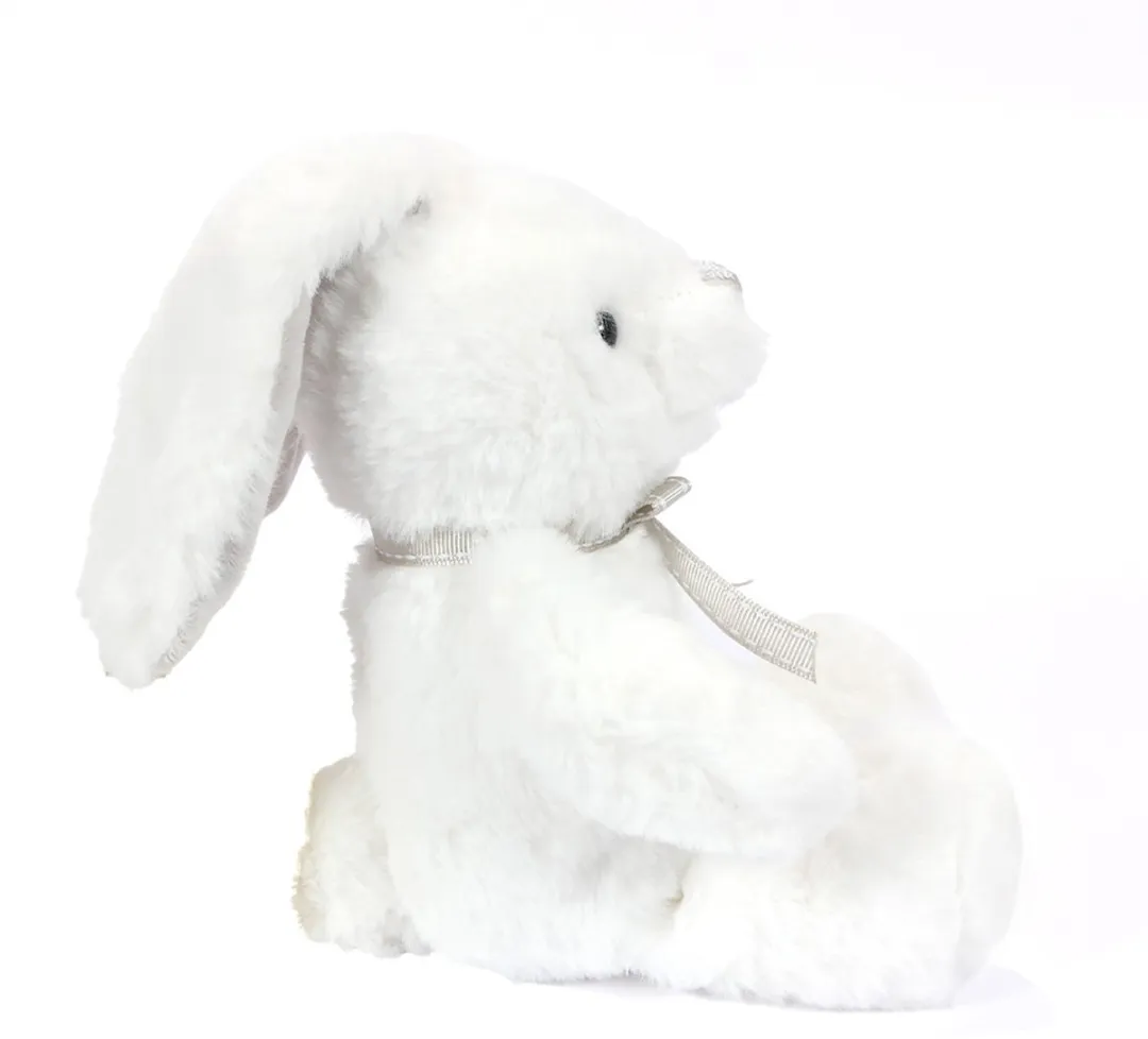 PIA Pluche Konijn - Wit/Grijs - 18 cm