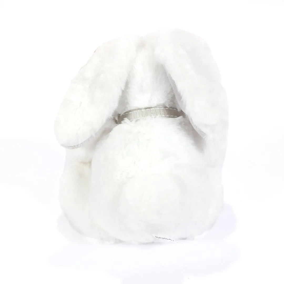 PIA Pluche Konijn - Wit/Grijs - 18 cm