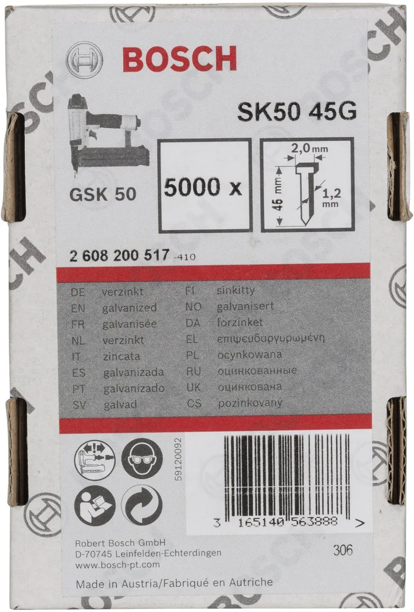 Bosch Nagel SK50 45G - 45 Stuks