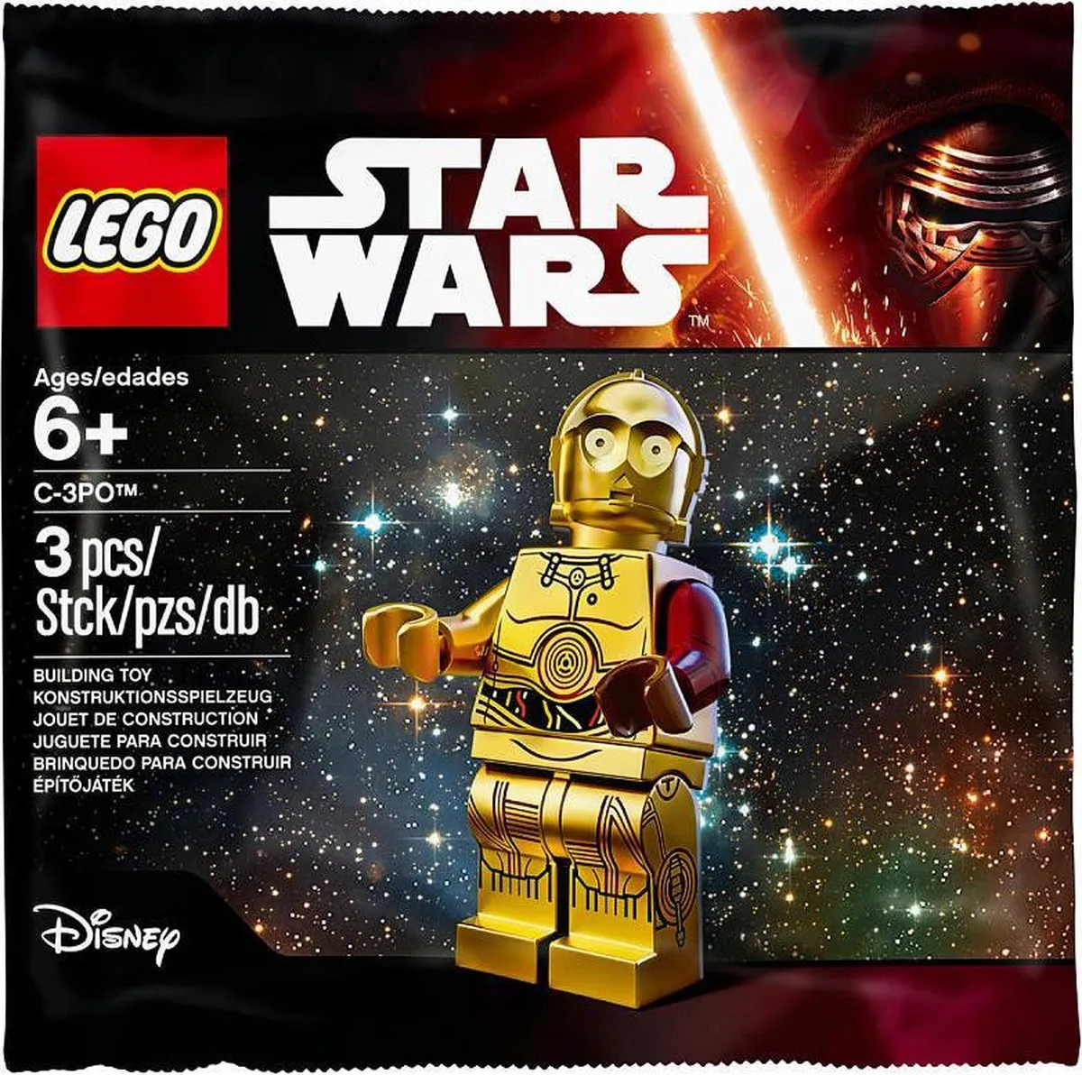 LEGO Star Wars C-3PO Minifiguur - 3 Stukken - Multicolor