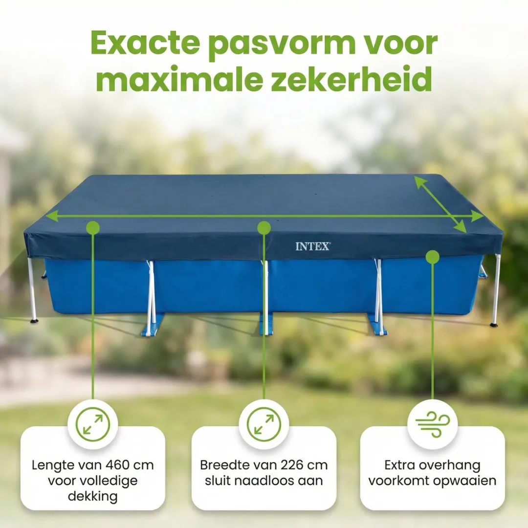 Intex Rechthoekig Frame Zwembad 450x220x84cm - Blauw - 7-delig