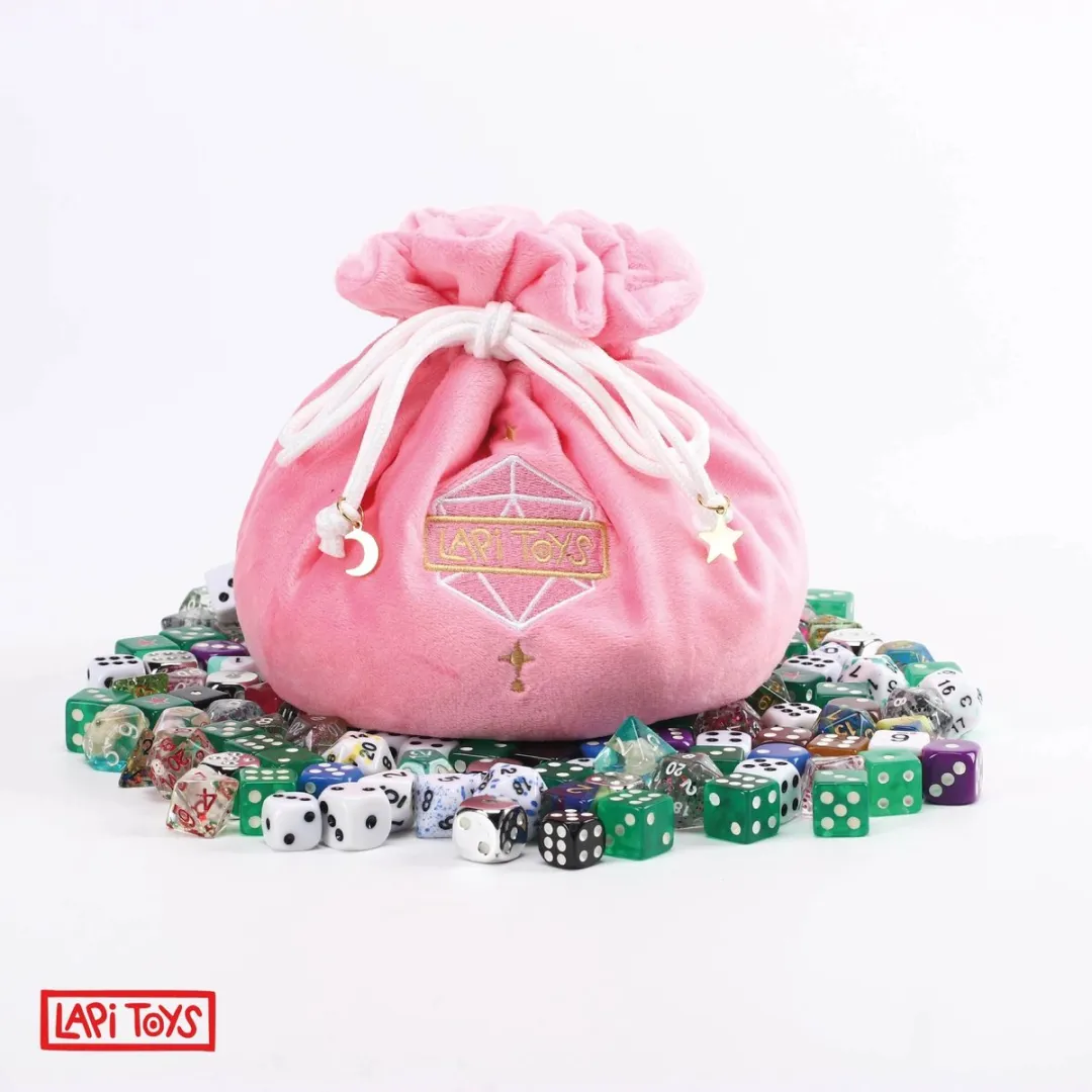 Lapi Toys DnD Dobbelstenen Zak - Fluweel Roze