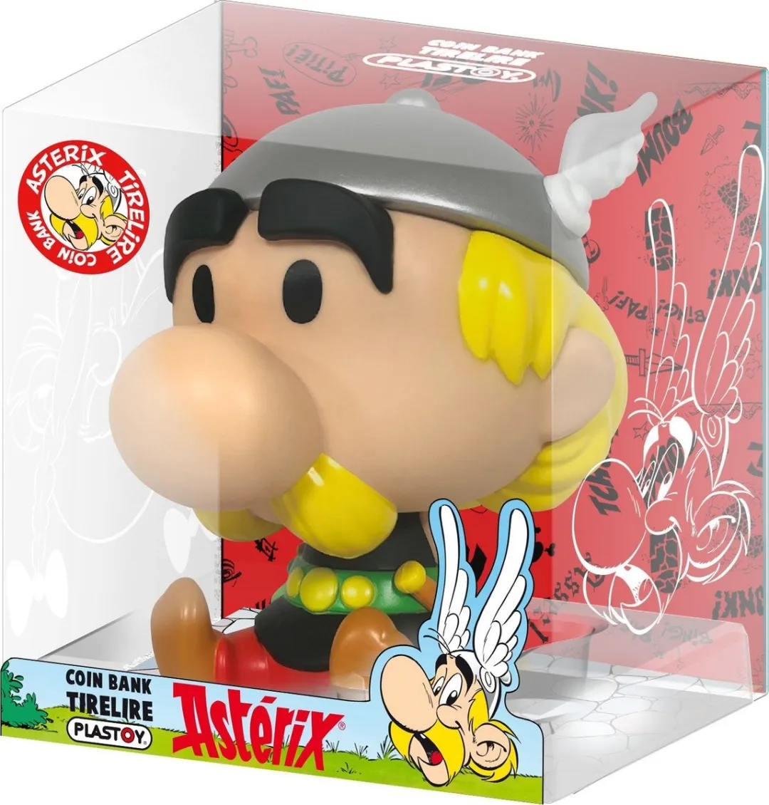Plastoy Asterix & Obelix Chibi Asterix Spaarpot 12cm - Veelkleurig