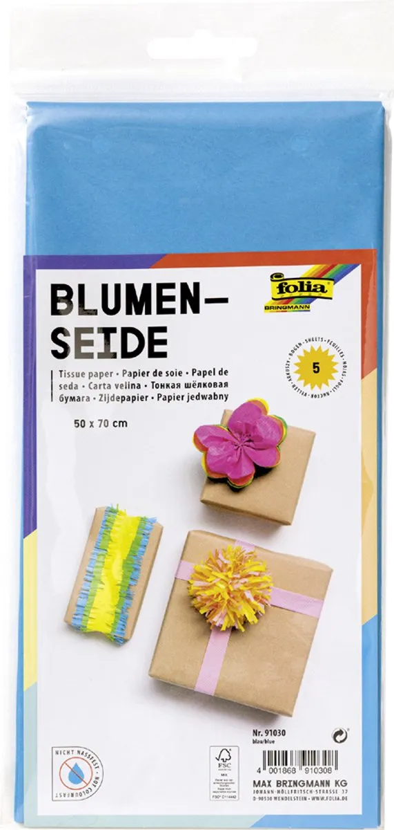 Folia Zijdepapier 500x700mm Lichtbruin - 5 Stuks