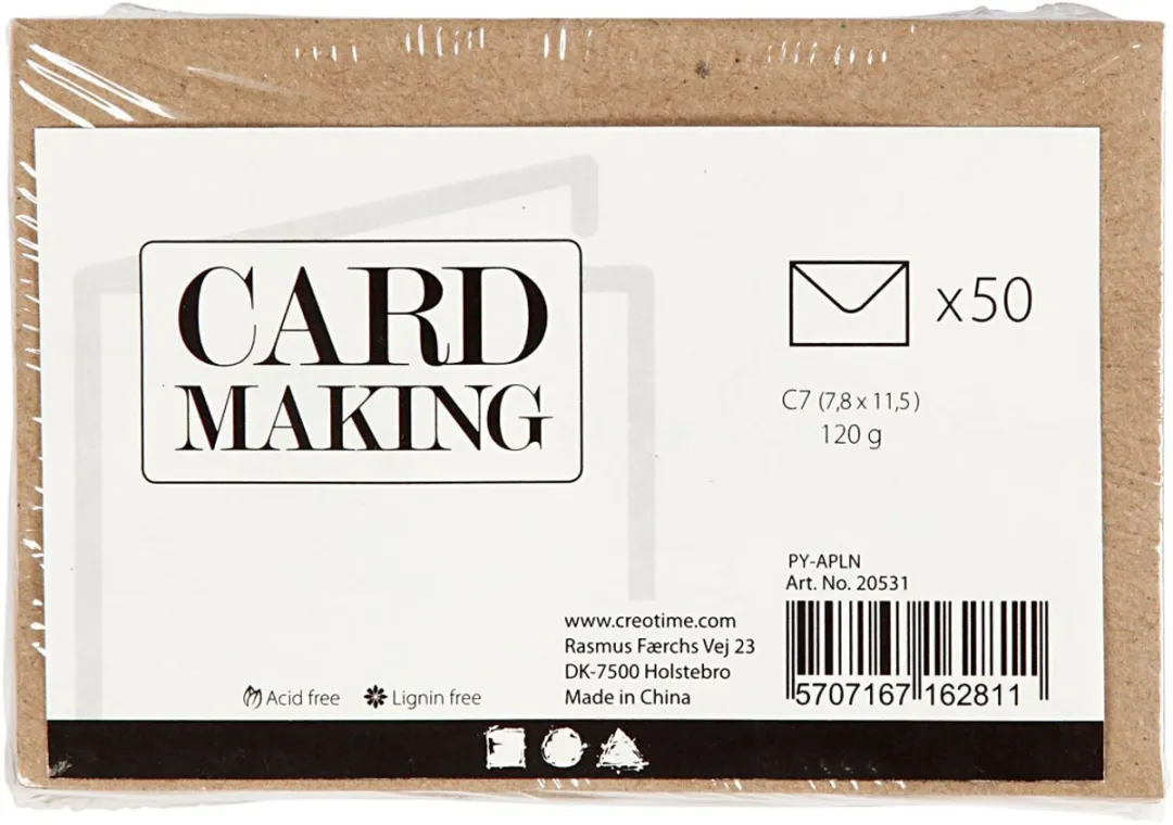 Creativ Company Gerecyclede Enveloppen C7 Beige - 50 Stuks