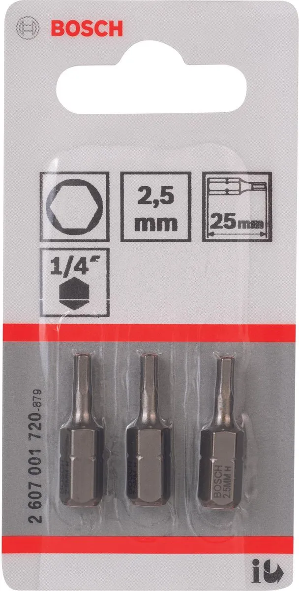 Bosch BIT 1/4XH-TORS/IS 2.5 - 3 Stuks