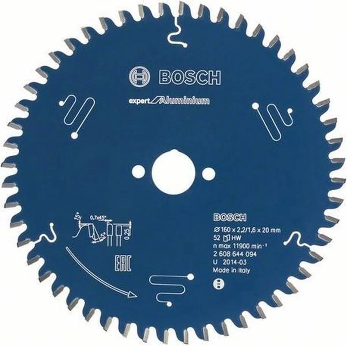 Bosch Expert Aluminium Cirkelzaagblad 160mm - 52 Tanden