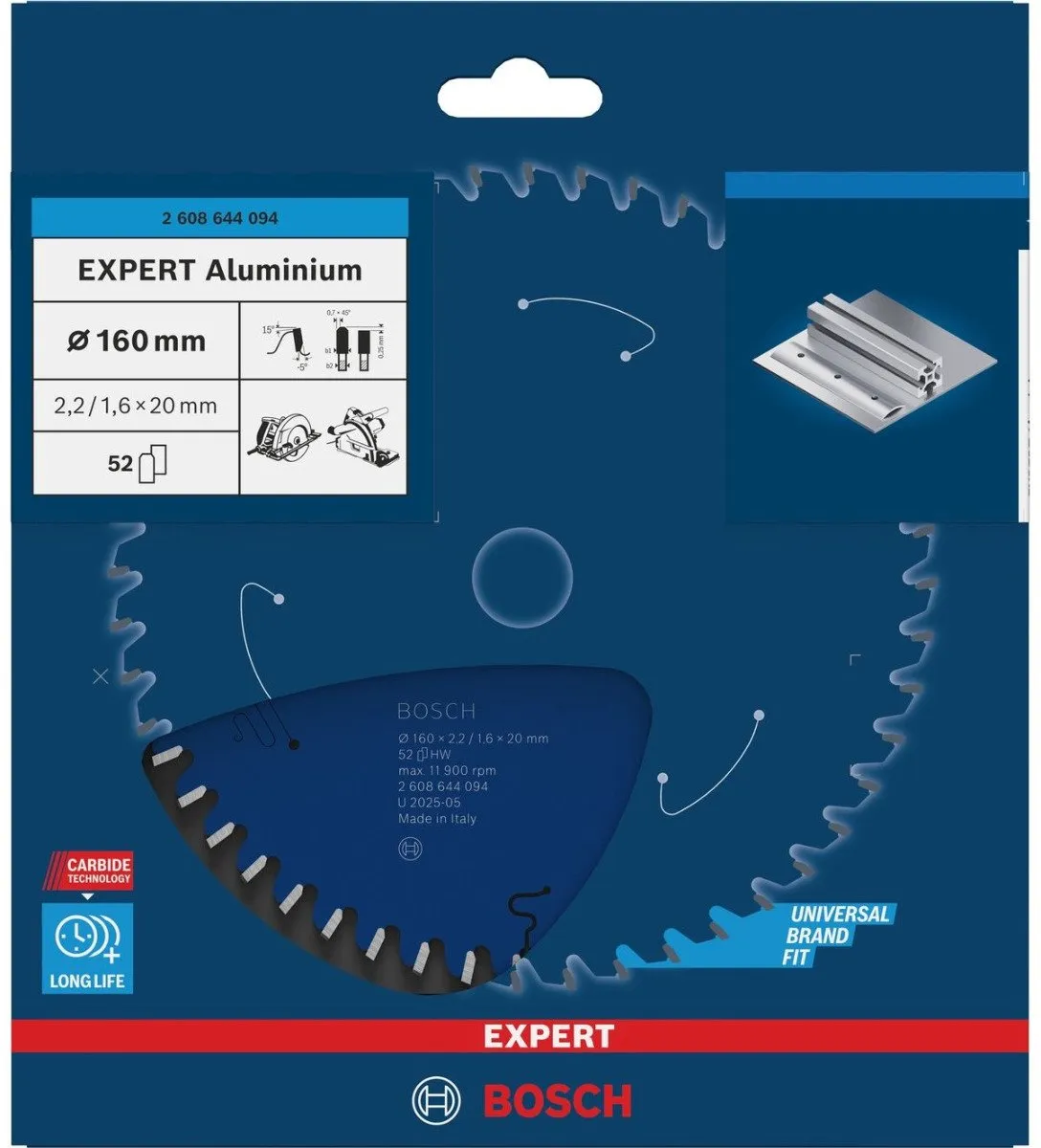 Bosch Expert Aluminium Cirkelzaagblad 160mm