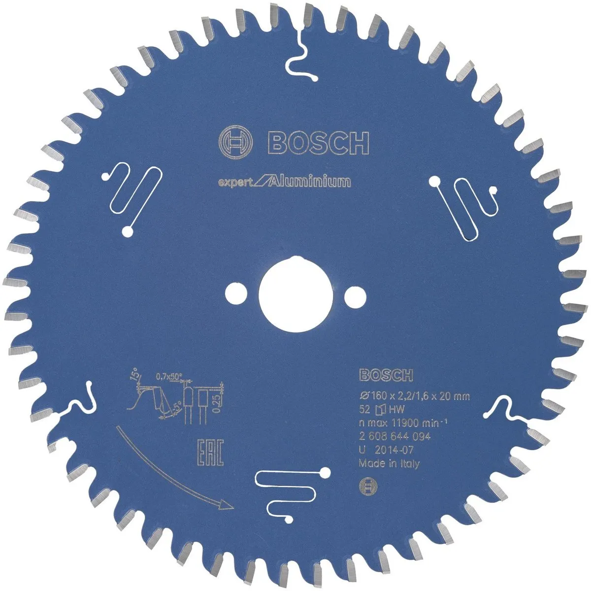 Bosch Expert Aluminium Cirkelzaagblad 160mm - 52 Tanden