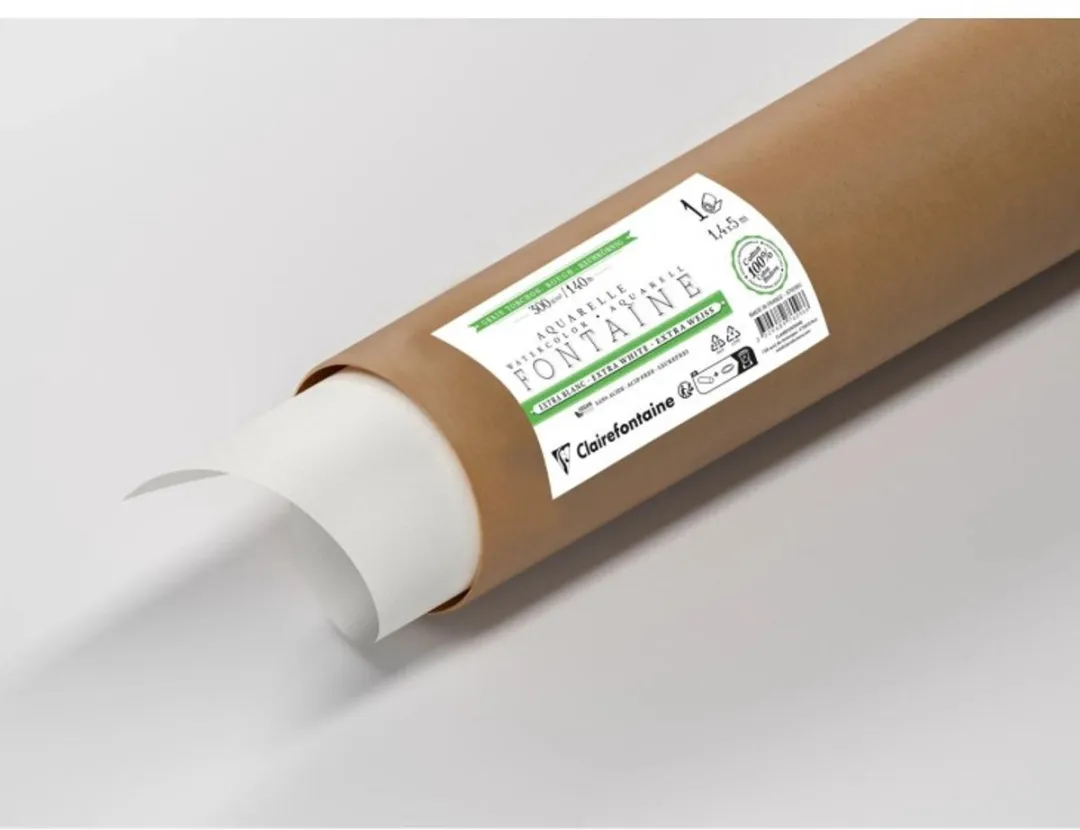 Clairefontaine Aquarel Papier Rough Grain Extra Wit Rol 140x500cm