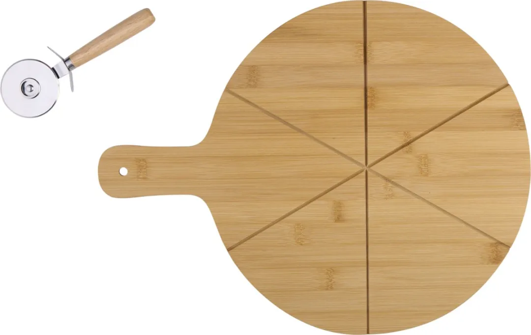 Alpina Pizzaplank met Pizzasnijder - Ø34cm - Zilver