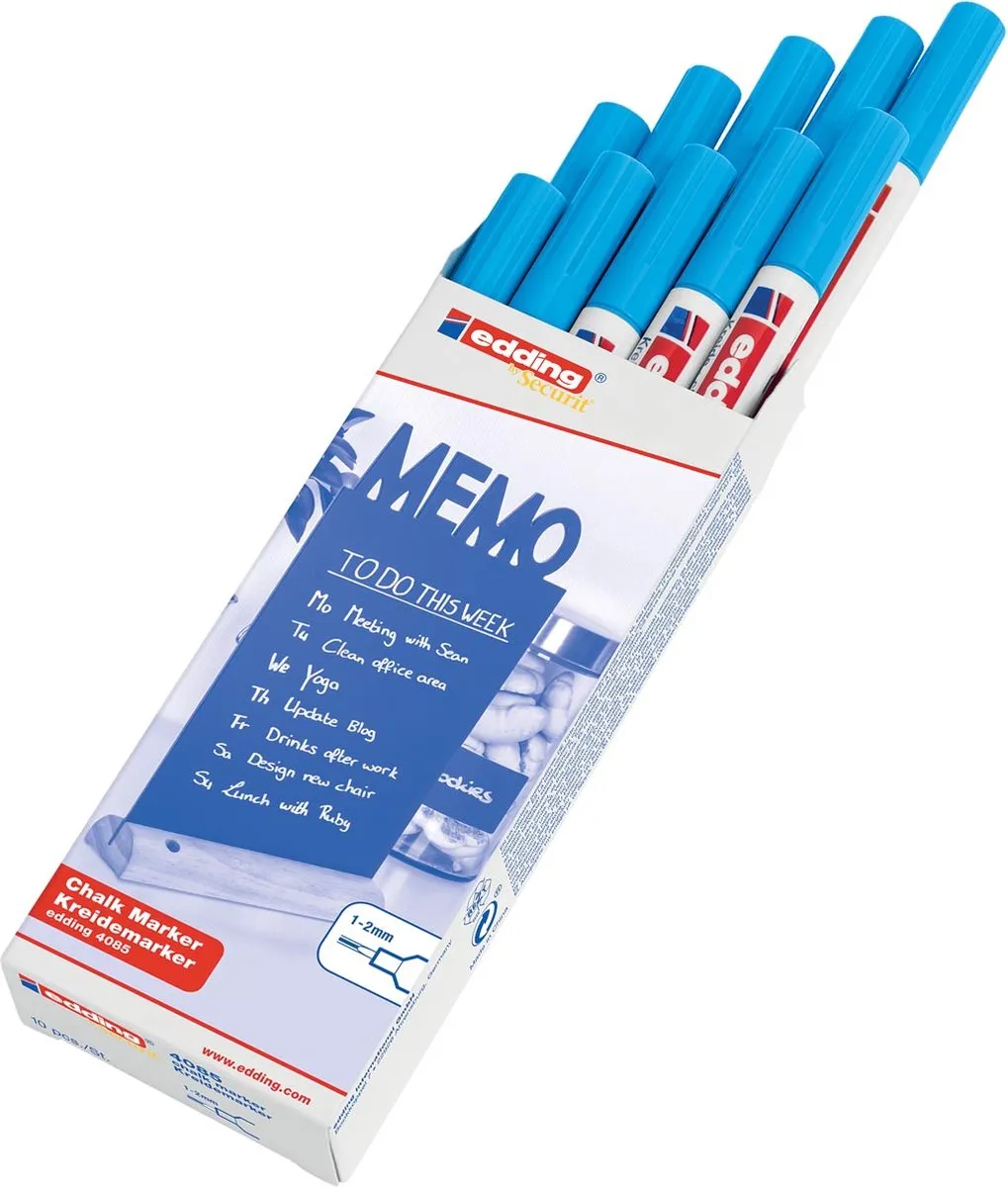 edding 4085 Krijtstift Lichtblauw - 1-2mm - afbeelding 6 van 6