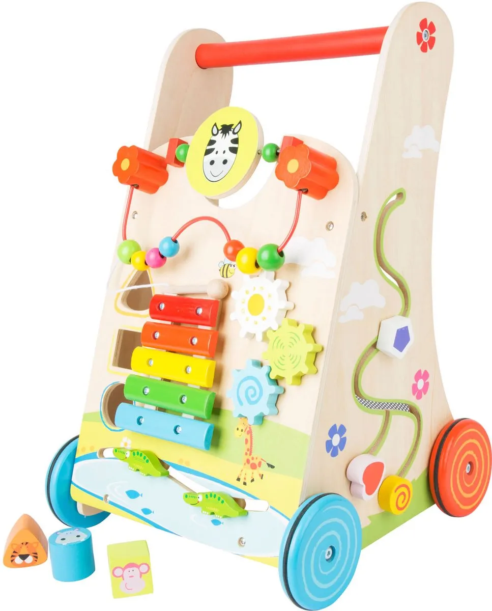 Small Foot Houten Baby Walker Loopwagen Kleurrijk