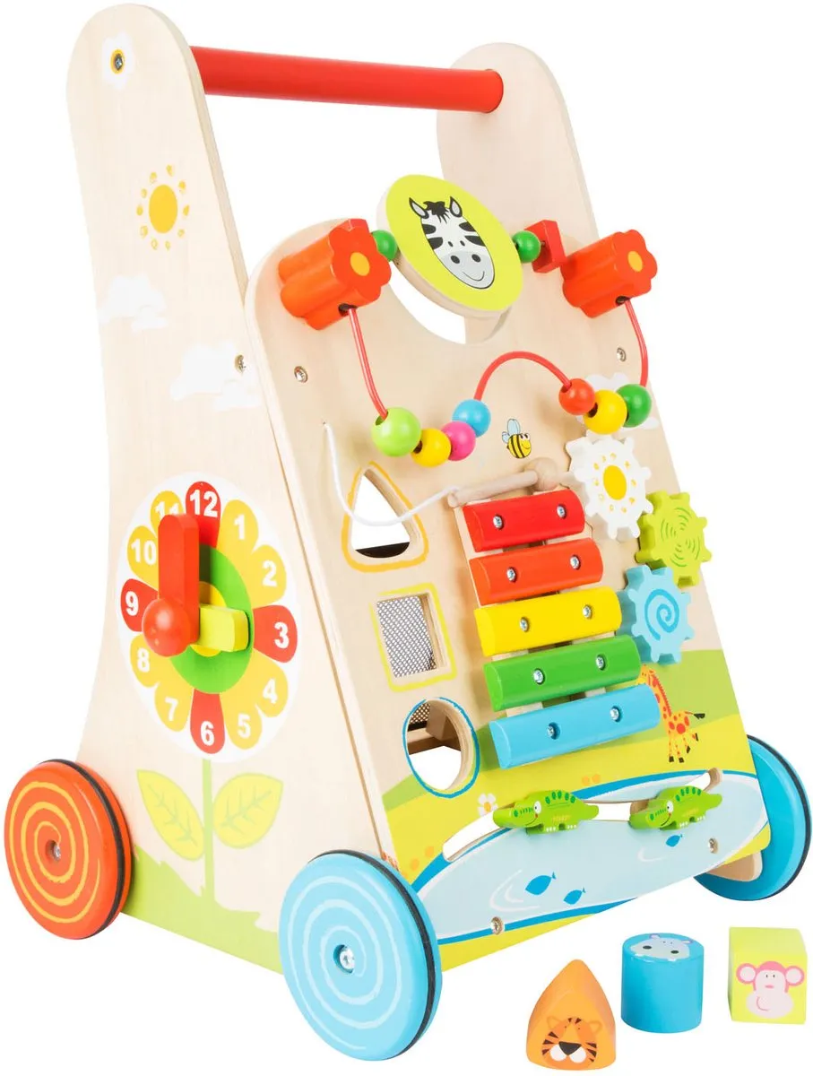 Small Foot Houten Baby Walker Loopwagen Kleurrijk