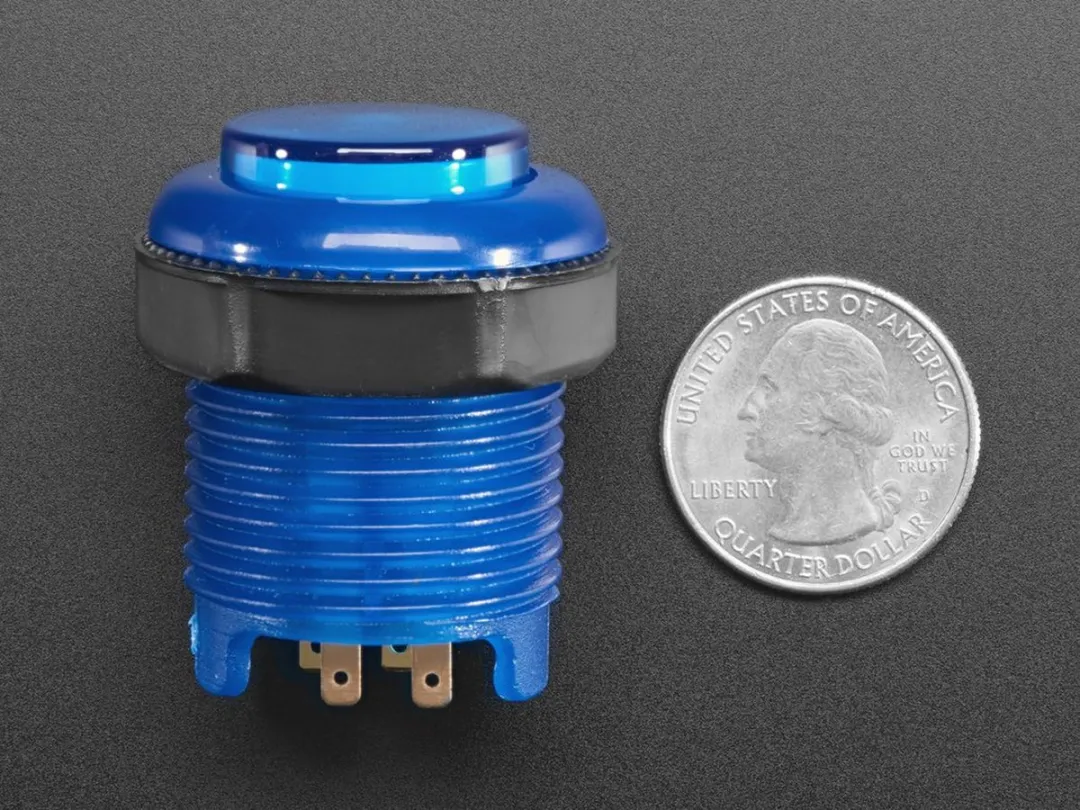 Adafruit Arcade Knop met LED 30mm - Translucent Blauw