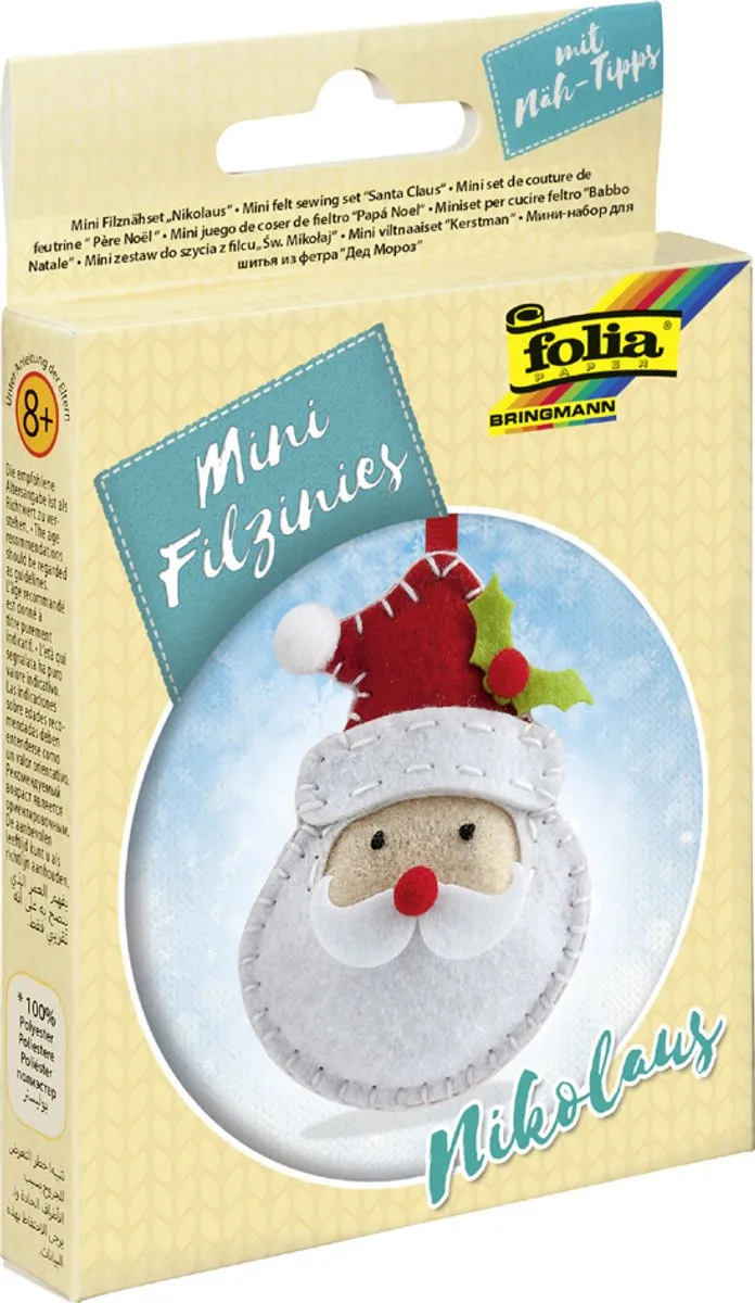 Folia Viltpakket Kerstman - 14-delig - Rood/Grijs