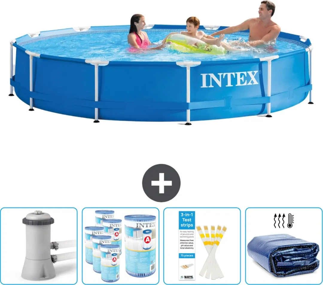 Intex 28212GN-Blauw Rond Frame Zwembad 366x76cm