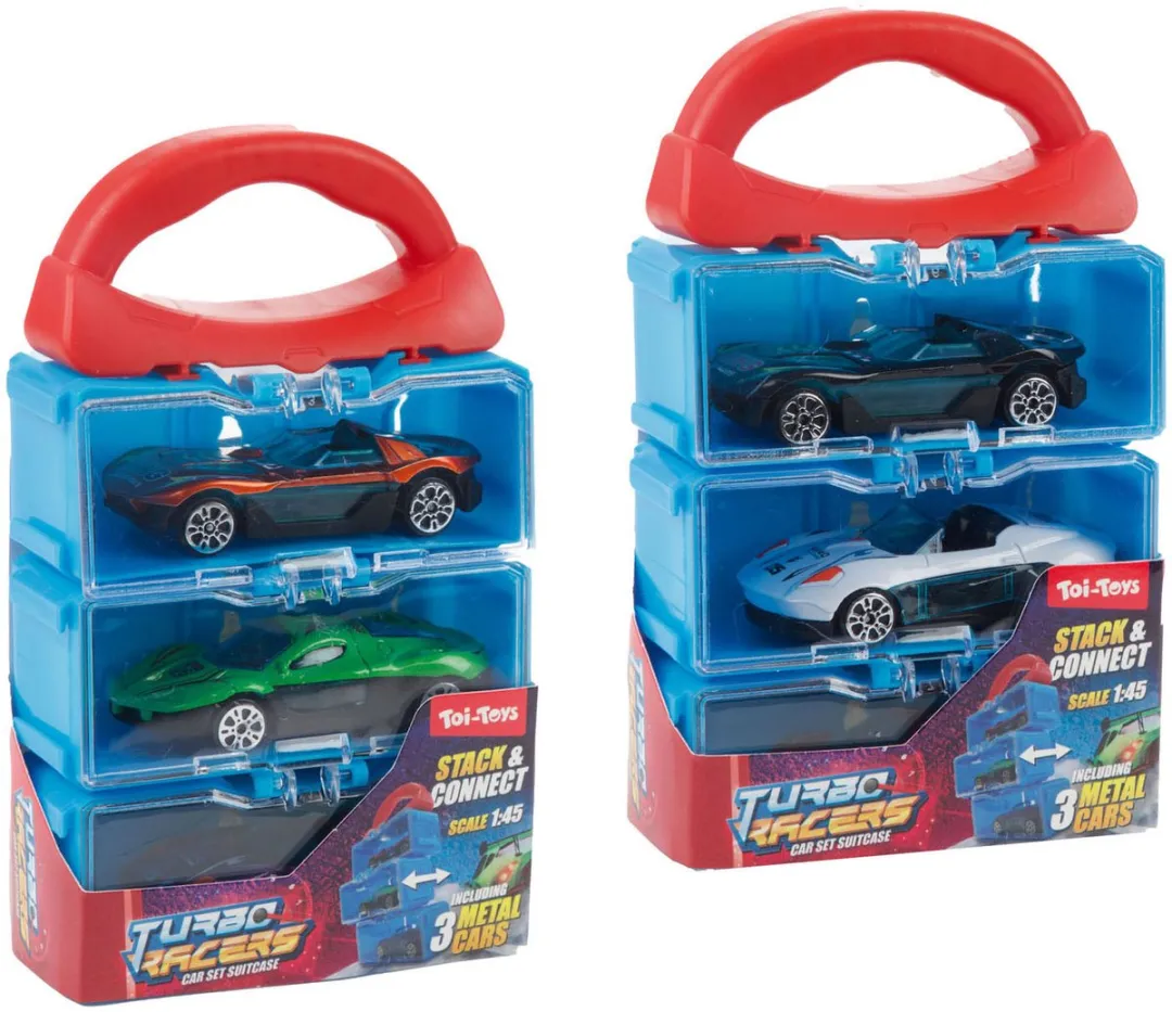 Toi-Toys Turbo Racers Opbergkoffer 3 Stuks