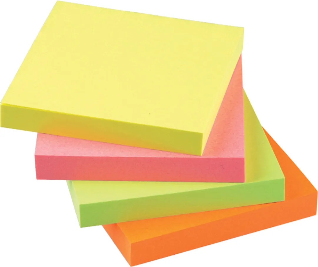 Quantore Memoblok 76x76mm Neon Assorti - 4 Kleuren - 400 Vel