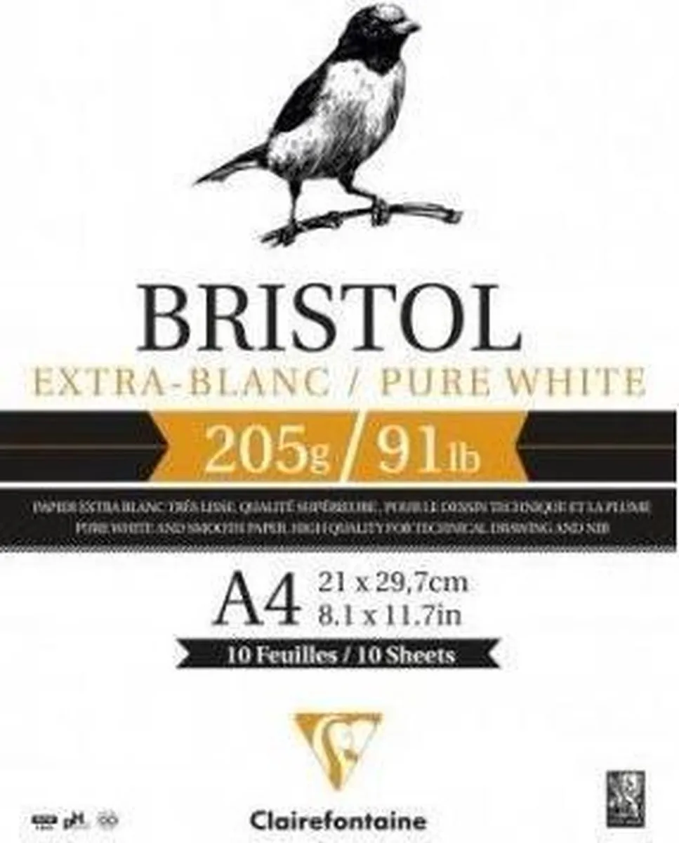 Clairefontaine Bristol Papier Glad 205g A4 - Wit - afbeelding 6 van 6