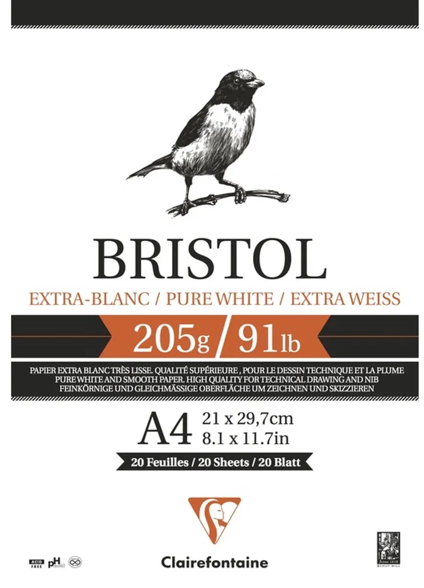 Clairefontaine Bristol Papier Glad 205g A4