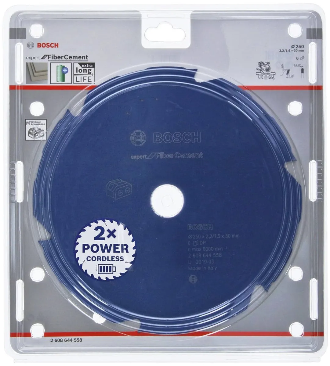 Bosch Expert Cirkelzaagblad 250mm - Vezelcement - afbeelding 5 van 5
