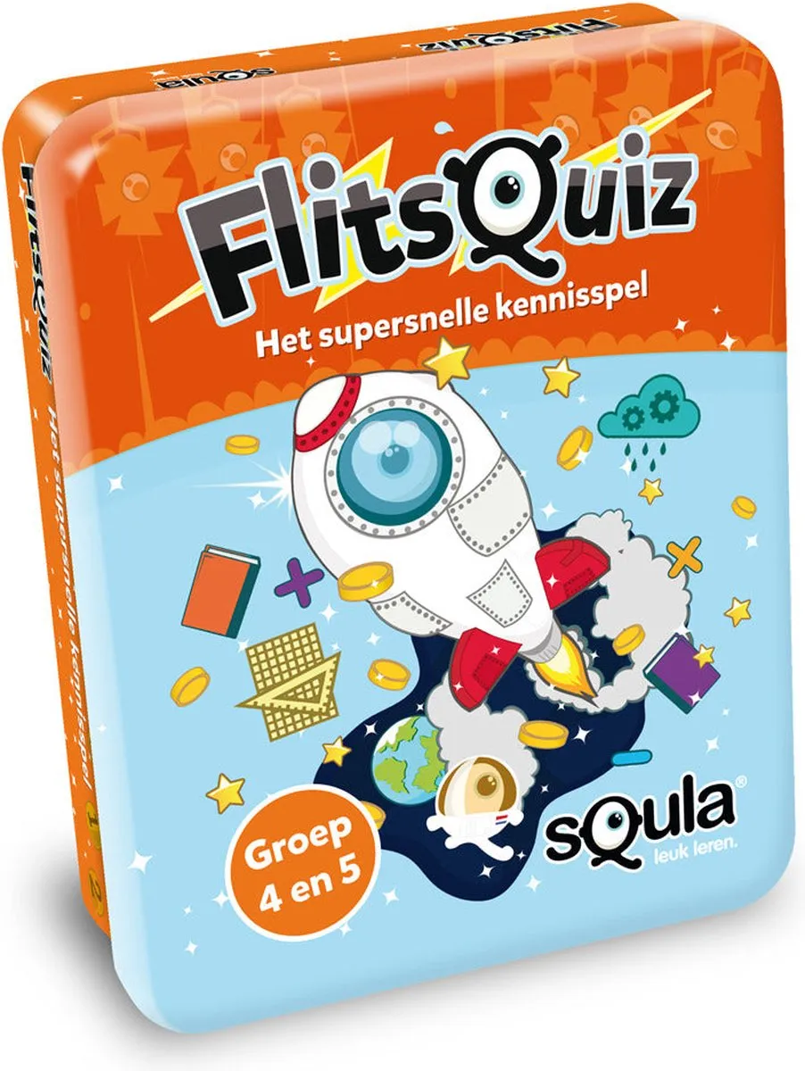 Identity Games sQula Flitsquiz Groep 4-5 Kaartspel - 112 Kaarten - Oranje