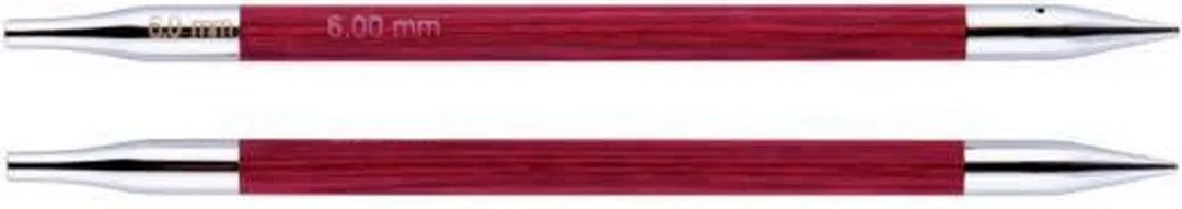 KnitPro Royale Verwisselbare Rondbreinaalden 6.0mm - Rood/Zilver