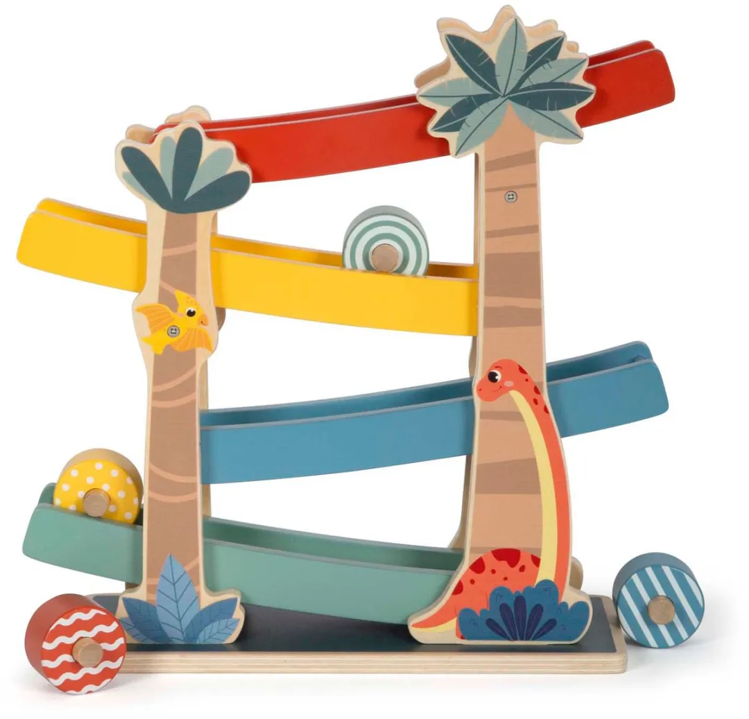 Small Foot Houten Knikkerbaan Dino - Multi kleuren