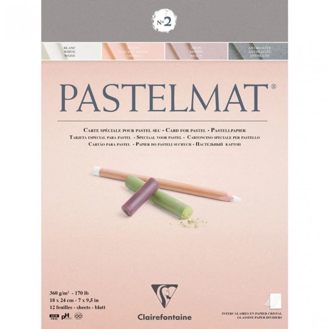 Clairefontaine Pastelmat Blok Assorti 18x24cm - 4 Kleuren