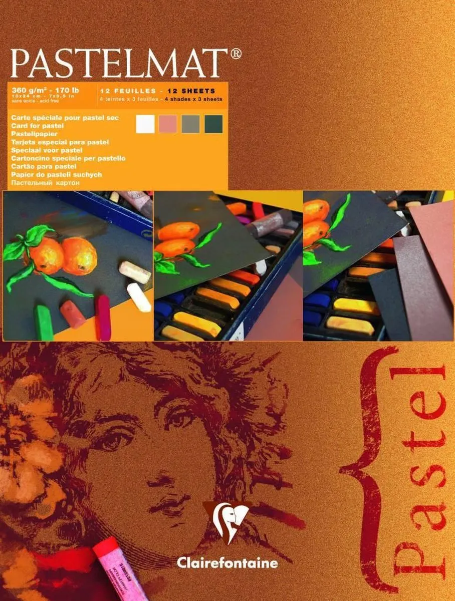 Clairefontaine Pastelmat Blok Assorti 18x24cm
