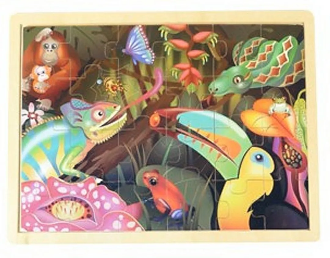 Simply for Kids Regenwoud Houten Puzzel 24 Stuks