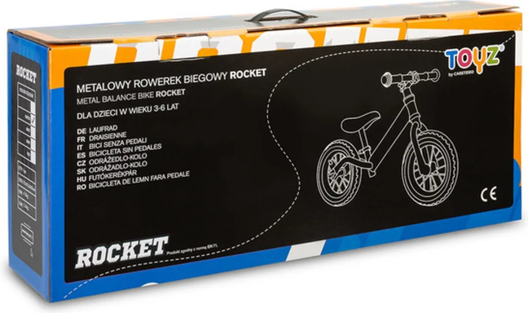 Toyz Metalen Balance Bike Raket - 12 Inch - Rood - afbeelding 6 van 6