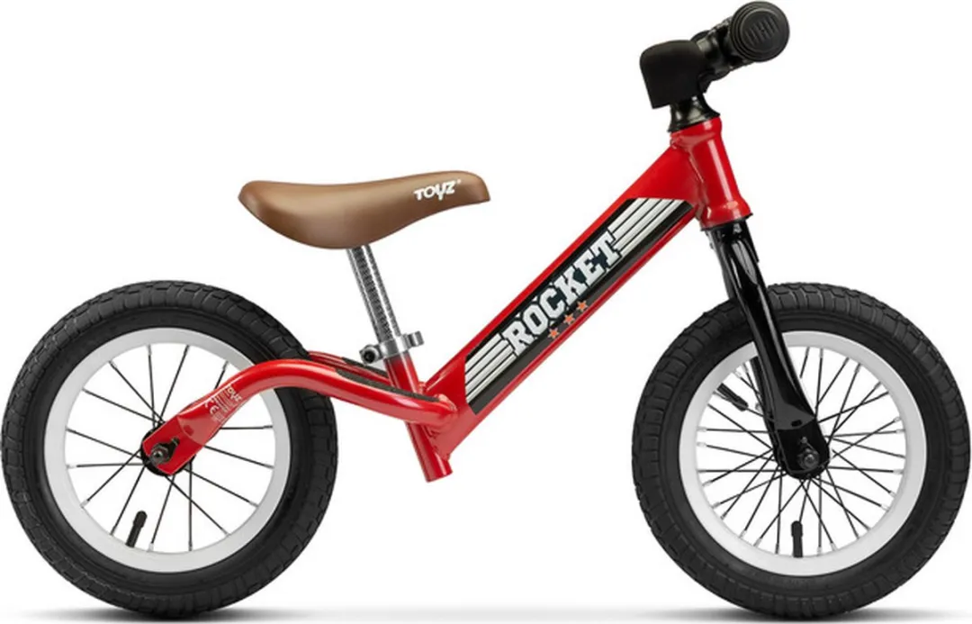 Toyz Metalen Balance Bike Raket - 12 Inch - Rood