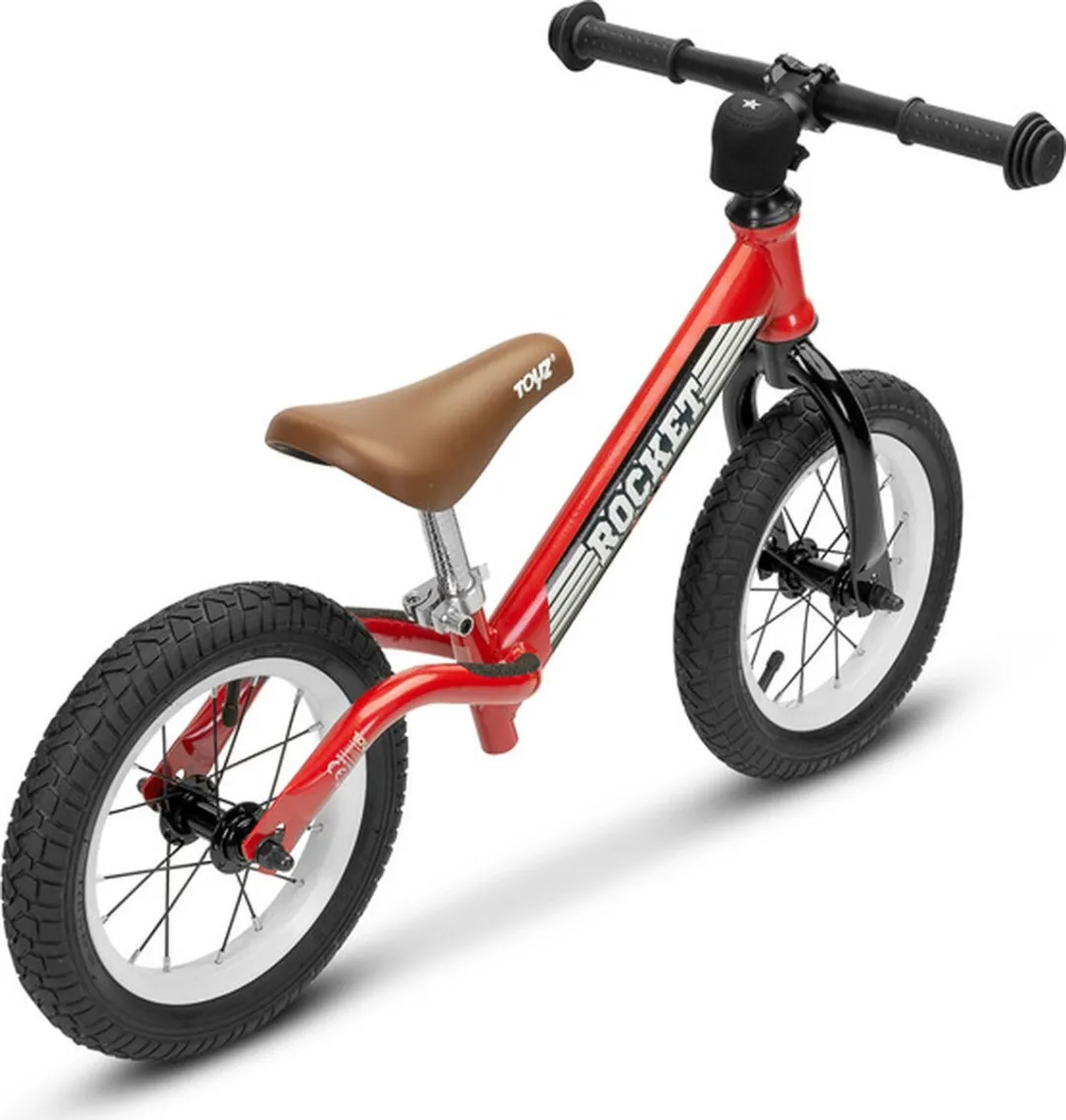 Toyz Metalen Balance Bike Raket - 12 Inch - Rood