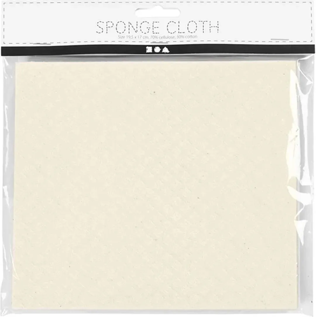 Creativ Company Sponsdoek 17x19,5cm - Wit - 3 Stuks