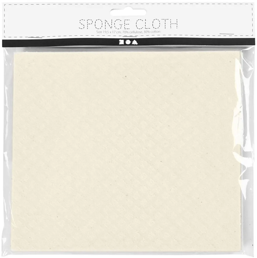 Creativ Company Sponsdoek 17x19,5cm - Wit - 3 Stuks