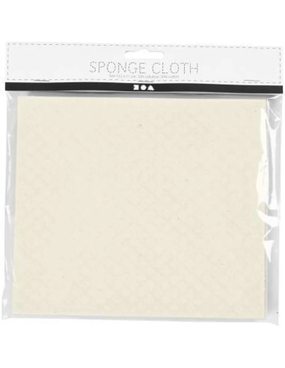 Creativ Company Sponsdoek 17x19,5cm - Wit - 3 Stuks