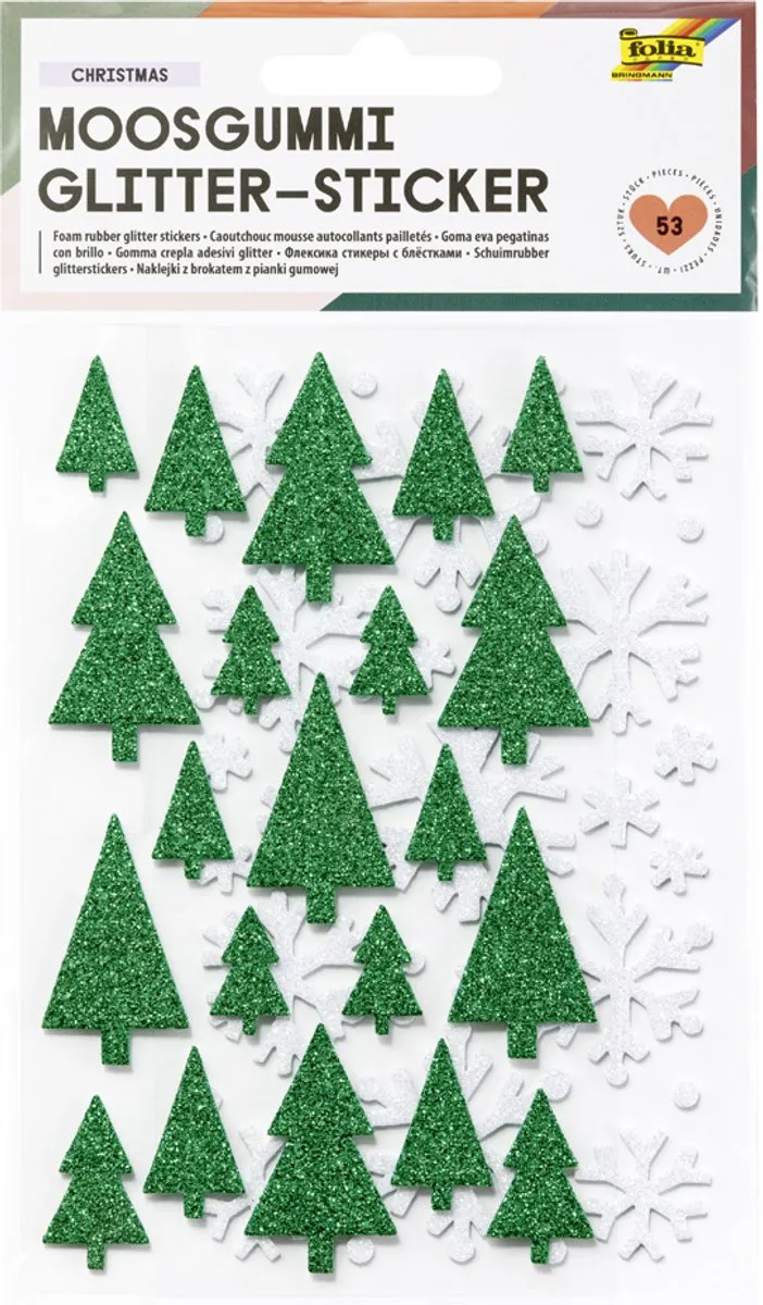 Folia Schuimrubber Glitter Kerststickers