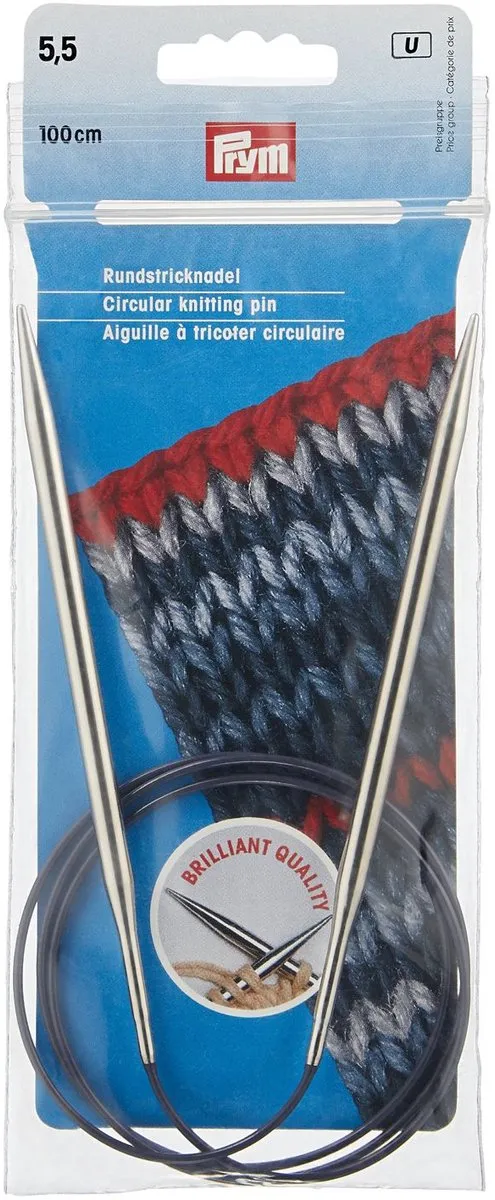 Prym Breinaalden 5,5mm x 100cm - Zilverkleurig