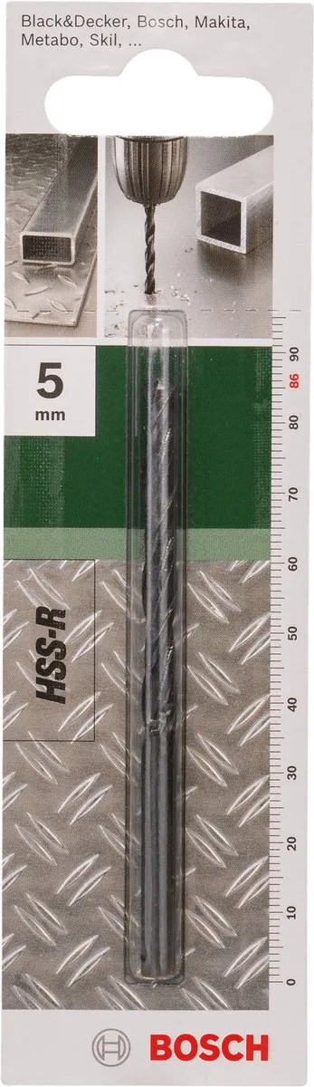 Bosch Metaalboren HSS-R DIN 338 5,0mm - 52mm - 86mm - 1 Stuk
