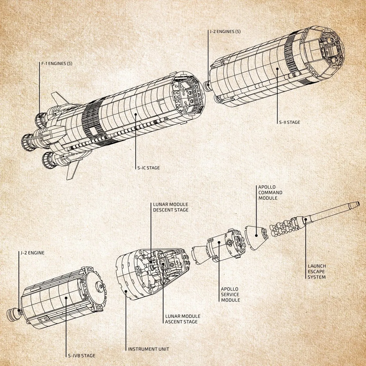 LEGO Ideas NASA Apollo Saturn V 92176 - 1969 Stukken - afbeelding 6 van 6