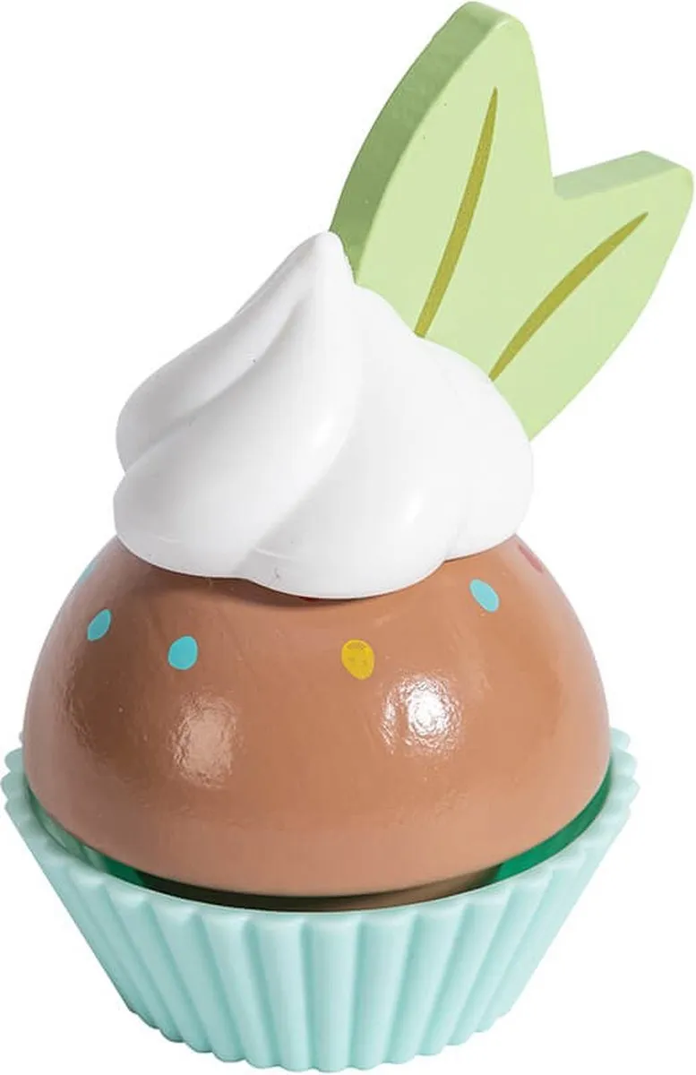 Eurekakids Houten Cupcakes Set 4 Stuks - 18 Onderdelen
