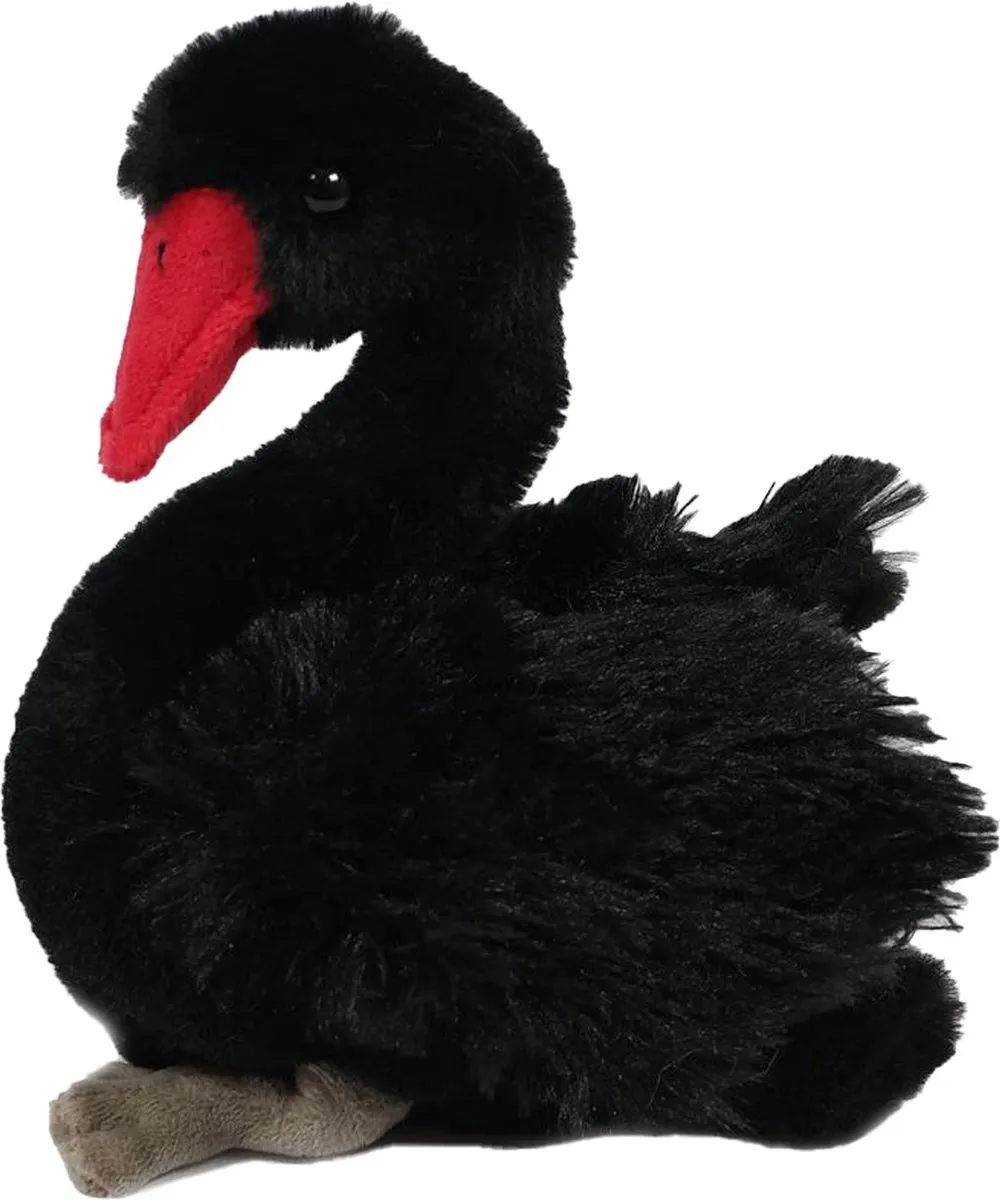 PIA Soft Toys Knuffel Zwaan - 18cm - Zwart
