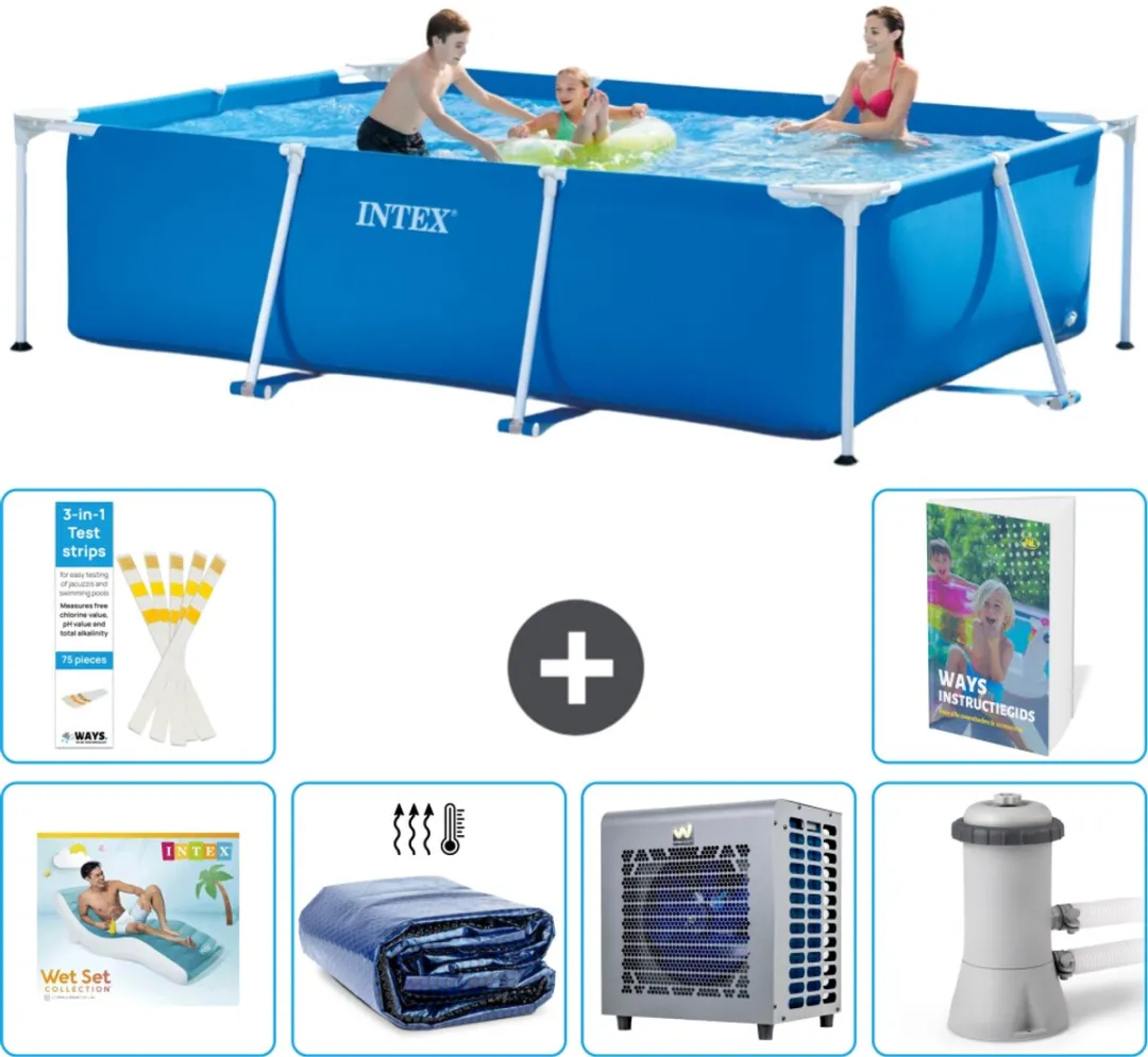 Intex 28272NP-Blauw Rechthoekig Frame Zwembad 300x200x75cm