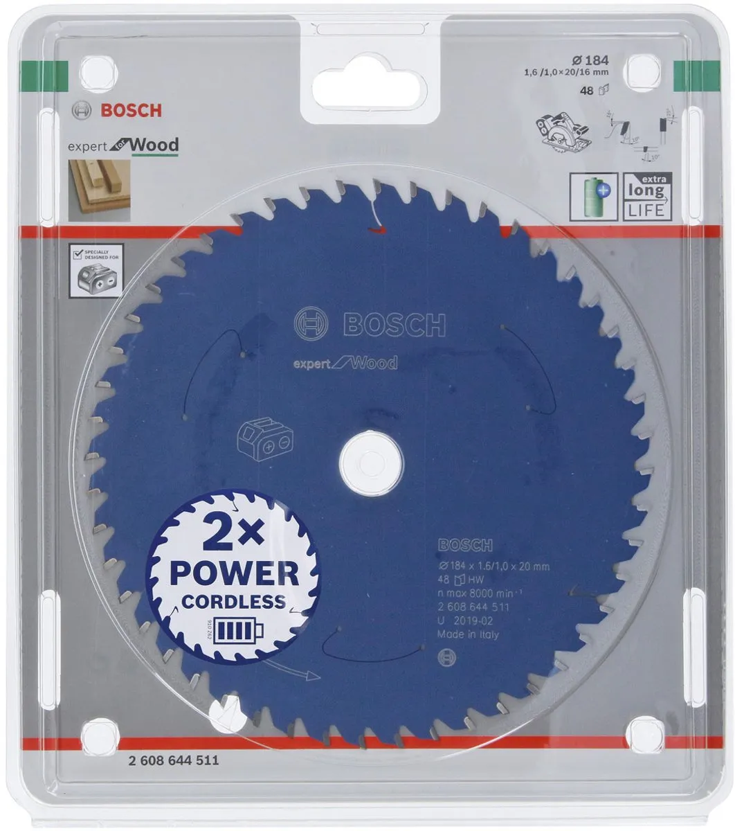Bosch Blad Exp. Wood 184x20x1.6 ACCU - 48T - afbeelding 5 van 5