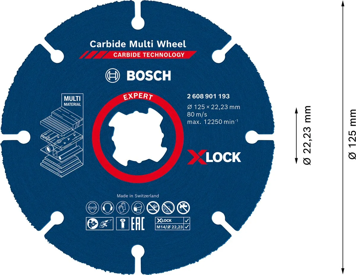 Bosch X-LOCK Carbide Multiwheel 125mm - Metaal